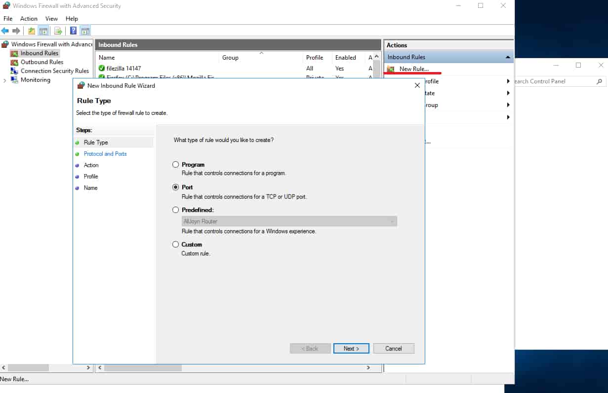 How to Open a Port in Windows Server